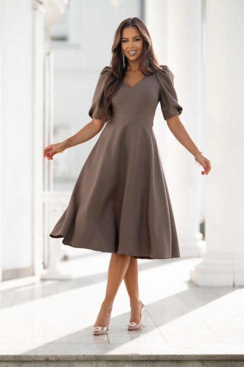 Sukienka Simone midi mleczna czekolada Lacoria