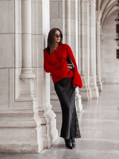 Sweter ANA Premium YARN czerwony