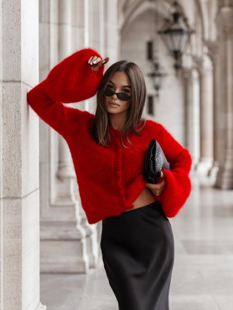 Sweter ANA Premium YARN czerwony