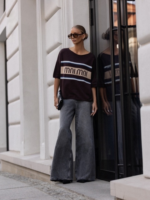 Sweter COCOMORE Milano Mood– bordowy z napisem