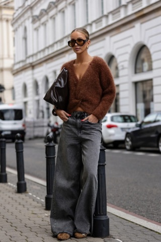 Sweter Teilor YARN brązowy