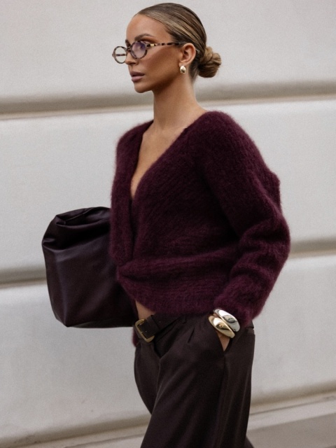 Sweter Teilor YARN bordowy