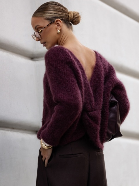 Sweter Teilor YARN bordowy