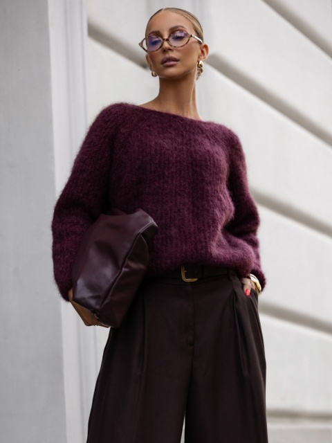 Sweter Teilor YARN bordowy