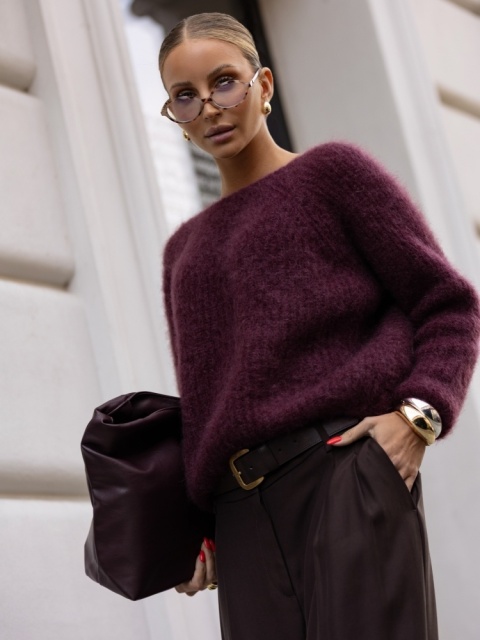 Sweter Teilor YARN bordowy