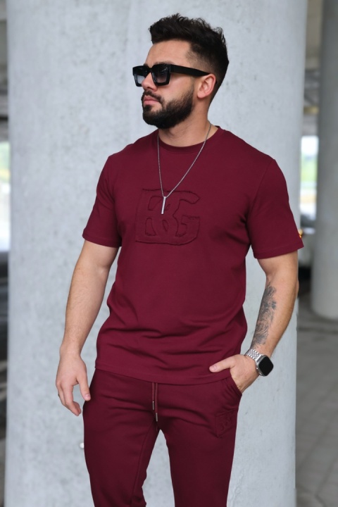 T-SHIRT MĘSKI BG ORIGAMI | BORDO