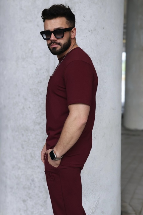 T-SHIRT MĘSKI BG ORIGAMI | BORDO
