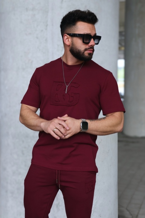 T-SHIRT MĘSKI BG ORIGAMI | BORDO