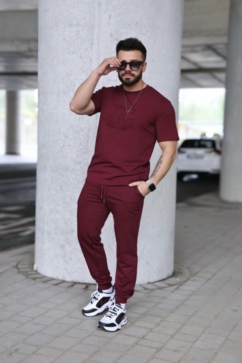 T-SHIRT MĘSKI BG ORIGAMI | BORDO