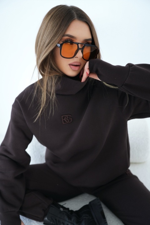 BLUZA DAMSKA BG SAY YES | CZEKOLADOWY