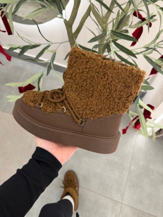 Ocieplane botki Teddy na platformie