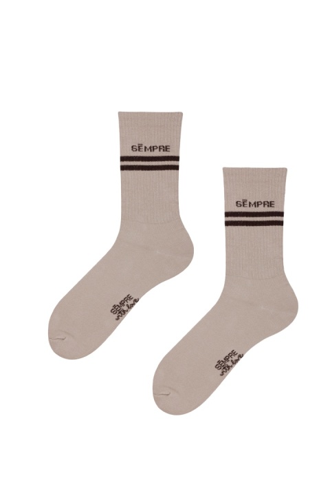 SKARPETKI LOLA BEŻOWY/ CIEMNA CZEKOLADA