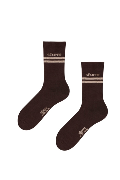 SKARPETKI LOLA CIEMNA CZEKOLADA/BEŻOWY