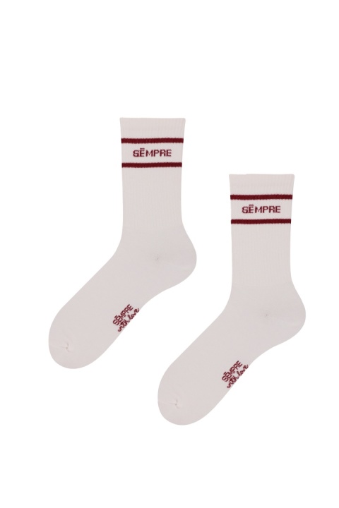 SKARPETKI LOLA WANILIOWY/BORDO