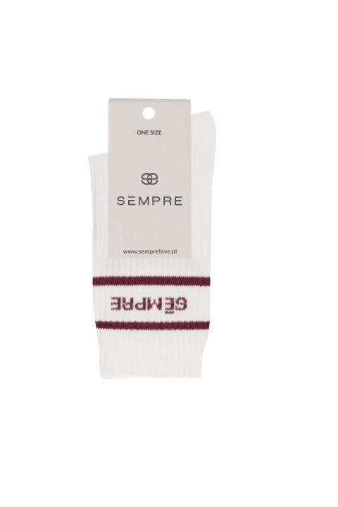 SKARPETKI LOLA WANILIOWY/BORDO