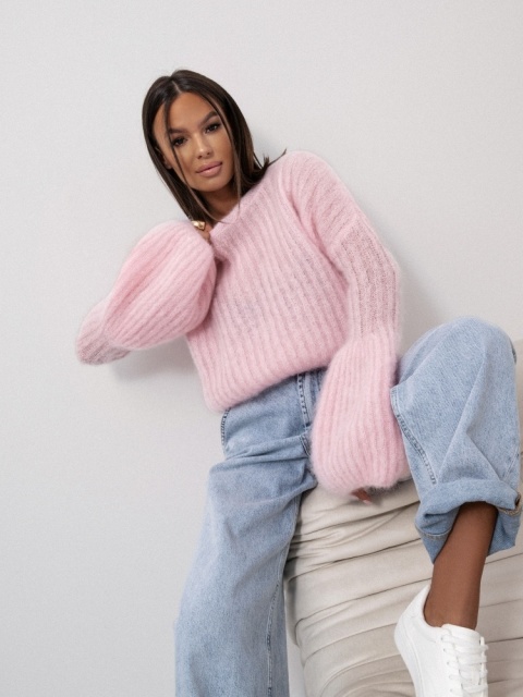 SWETER PUSIA PREMIUM pudrowyn róż