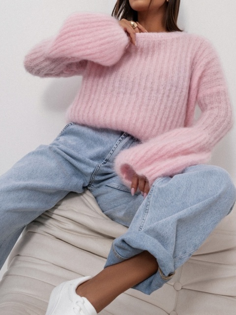 SWETER PUSIA PREMIUM pudrowyn róż