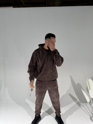 Spodnie męskie KING czekoladowe LA MANUEL