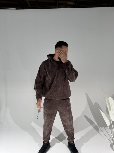 Spodnie męskie KING czekoladowe LA MANUEL