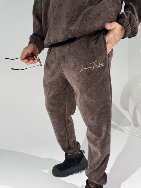 Spodnie męskie KING czekoladowe LA MANUEL