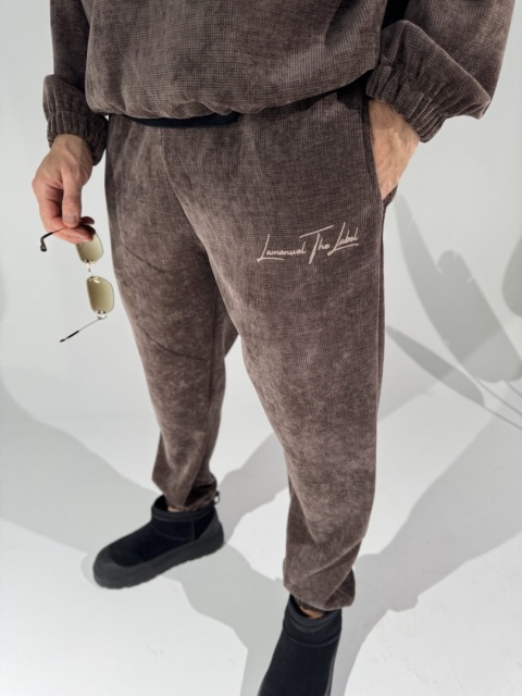 Spodnie męskie KING czekoladowe LA MANUEL