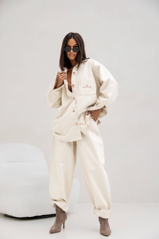 KOSZULA JEANS BEŻOWA SEMPRE