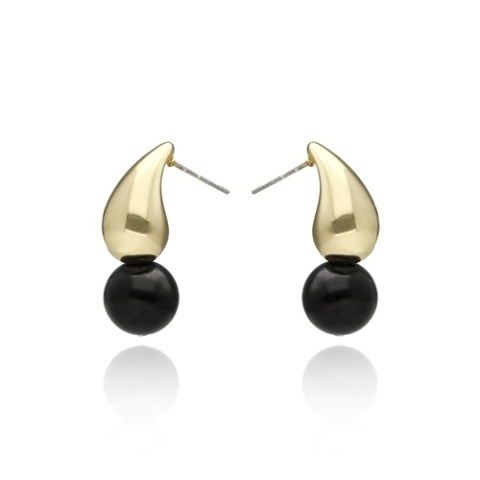 Kolczyki z agatem czarnym E97503