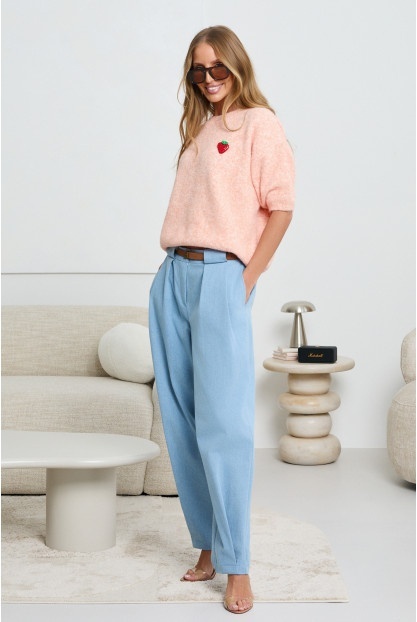 SWETER Z KRÓTKIM RĘKAWEM