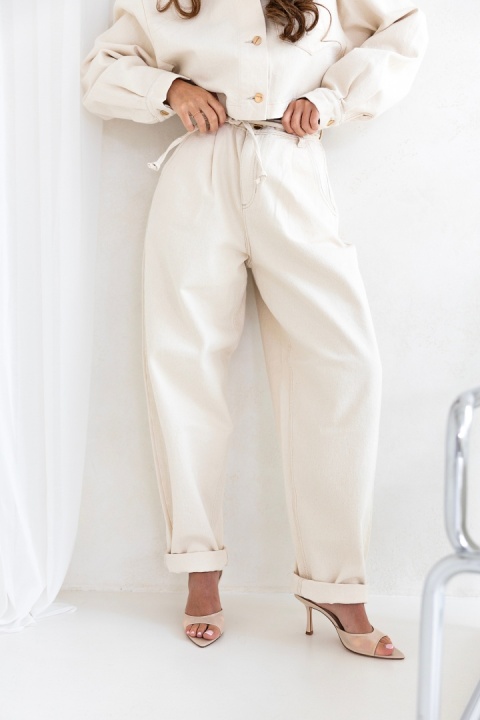 SPODNIE JEANS BEŻOWE Sempre