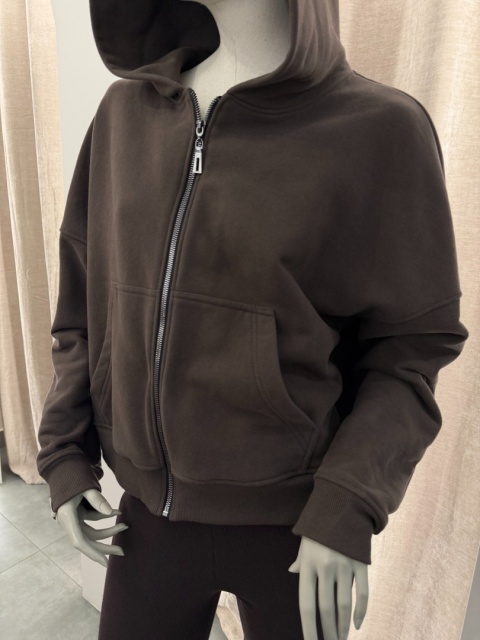 Bluza z kapturem na zamek -Nooda brązowa