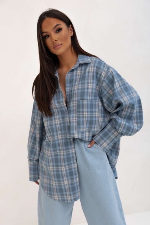 KOSZULA AURA niebieska Sempre with love