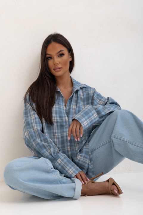 KOSZULA AURA niebieska Sempre with love