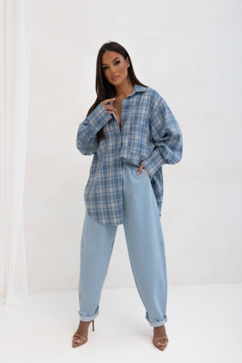 KOSZULA AURA niebieska Sempre with love