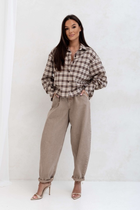 Koszula AVA Brązowo - beżowa