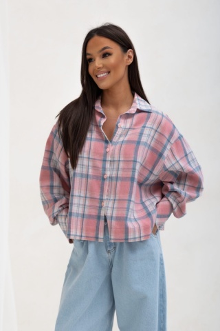 Koszula AVA Różowo - niebieska sempre