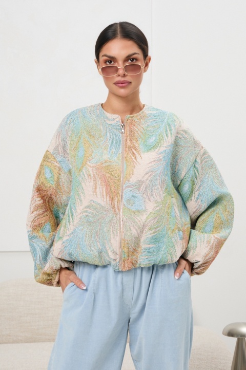 Kurtka bomberka -pastelowy print