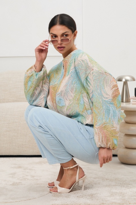 Kurtka bomberka -pastelowy print