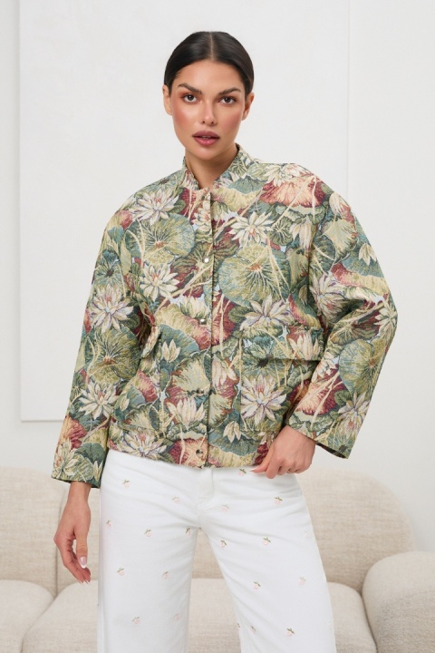 Kurtka żakardow -kwiatowy wzór