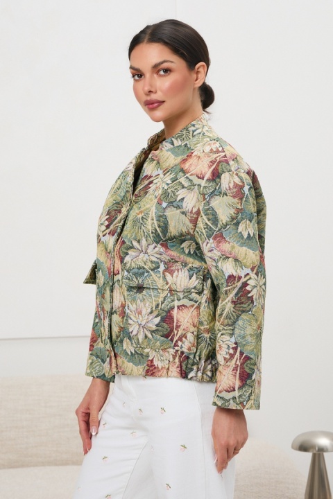 Kurtka żakardow -kwiatowy wzór