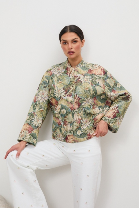 Kurtka żakardow -kwiatowy wzór