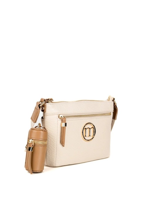 Monnari-Beżowa torebka damska z małą saszetką