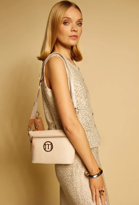 Monnari-Beżowa torebka damska z małą saszetką