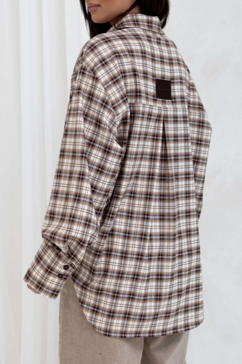 Koszula AURA Brązowo - beżowa