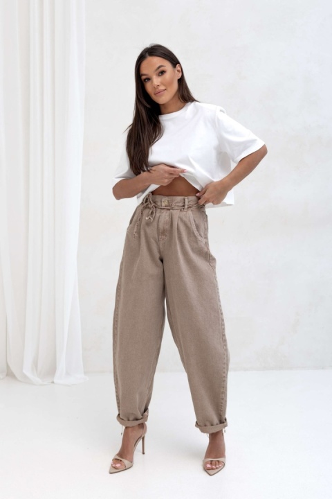 Spodnie JEANS Ciemny beż