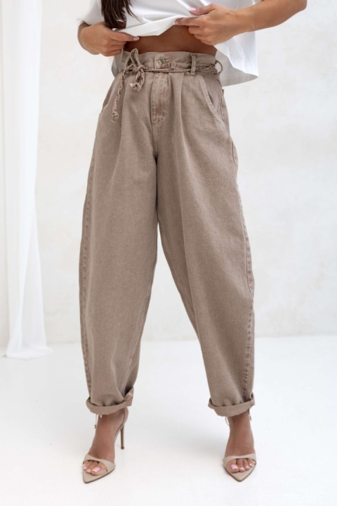 Spodnie JEANS Ciemny beż