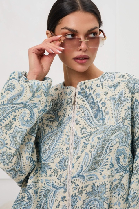 Kurtka bomberka -niebieski print