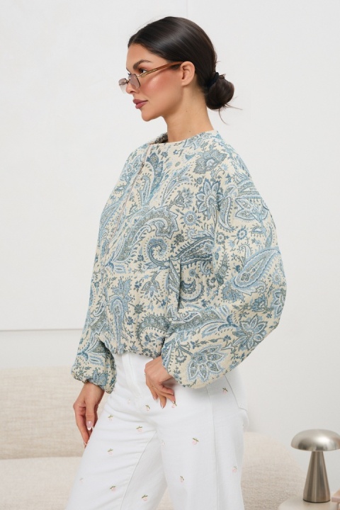 Kurtka bomberka -niebieski print