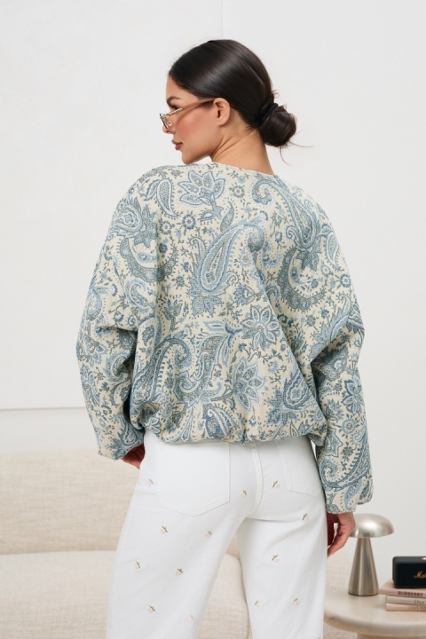 Kurtka bomberka -niebieski print