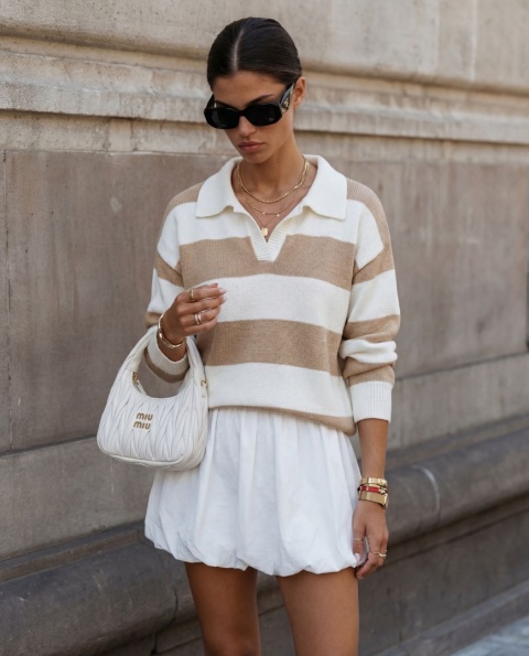 Sweter Margaret Beige-Biały