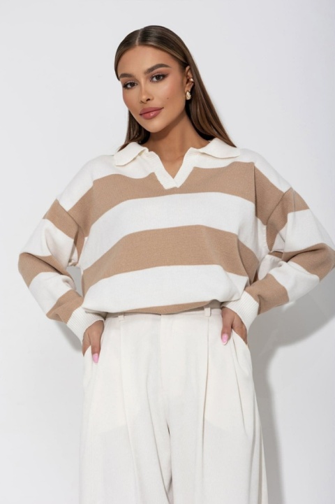 Sweter Margaret Beige-Biały